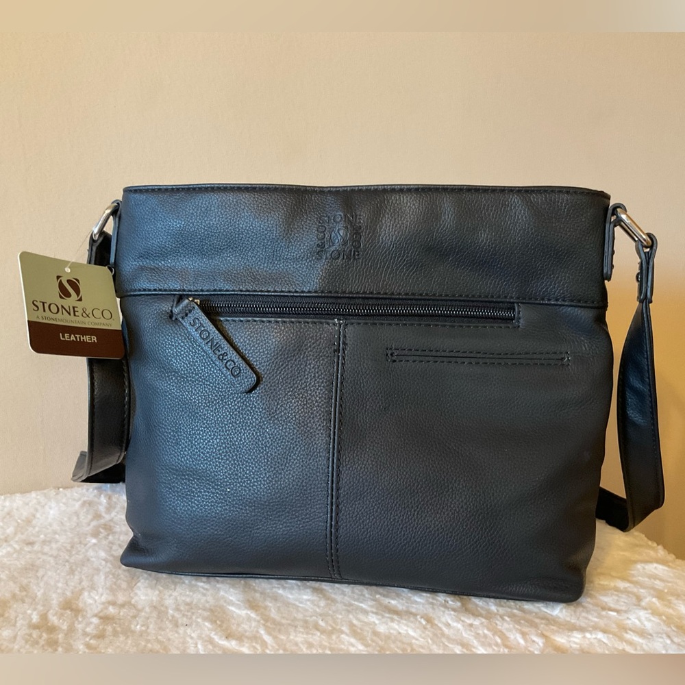 New Stone & Co. Black Crossbody Leather Purse